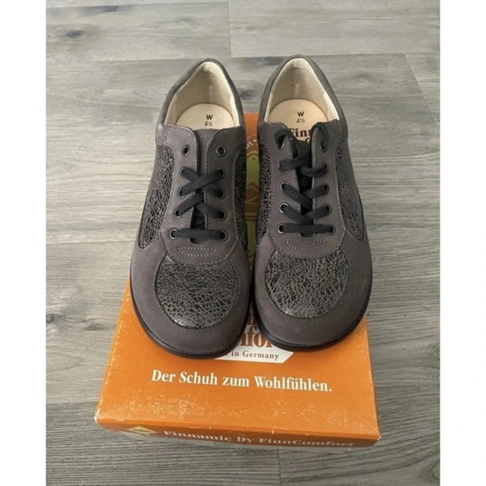 Finn Comfort Columbia Leather Shoes Women's Size 7 Brown Black